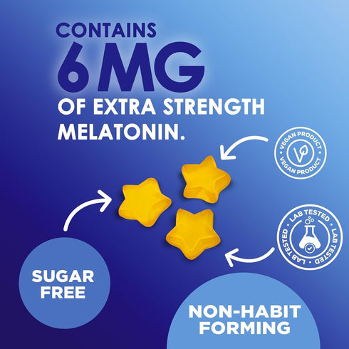 Melatonin Sleep Gummies Sugar Free, 60 Sleep Gummies - Natural Extra Strength Sleep Support for Adults