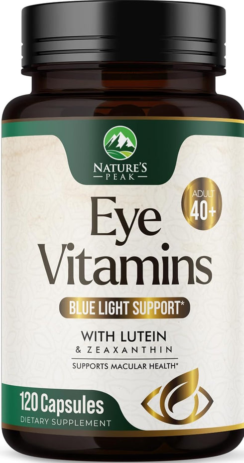 Eye Vitamin & Mineral Supplement with Lutein, Zeaxanthin, Bilberry & Zinc, 120 Capsules for Vision Health