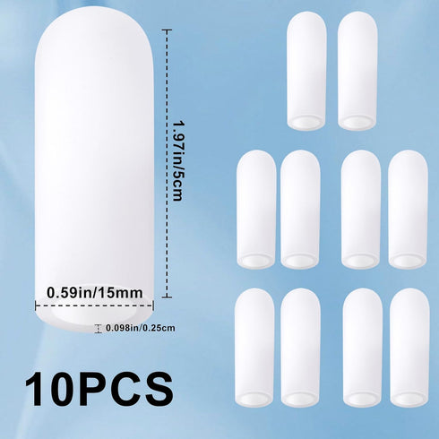 ANCIRS 10pcs Gel Finger Support Protector Caps Gloves, Silicone Fingertips for Cracking, Eczema, Arthritis (Large,
