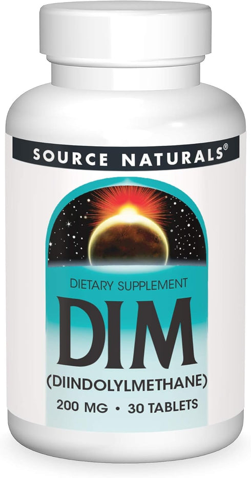 Source Naturals DIM, Diindolylmethane 200mg with BioPerine, Vitamin E & More, 30 Tablets