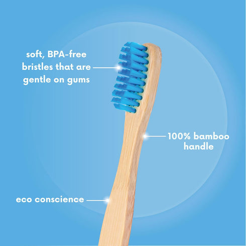 The Humble Co. Bamboo Toothbrushes (5pk) for Superior Oral Care, BPA Free, Soft Bristles
