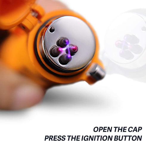 Outdoor Waterproof Lighter, Double Arc Plasma Lighter with LED Flashlight, USB Rechargeable, Windproof Flameless