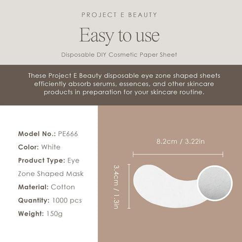 Project E Beauty 1000pcs Disposable DIY Non-Woven Eye Mask Paper - for Skincare & Spa Salon Use (1000, Eye Zone)