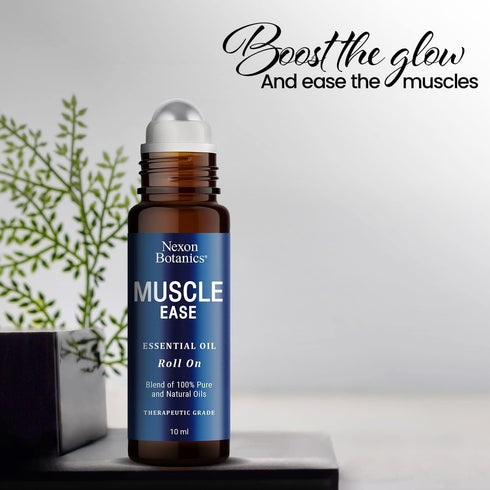 Muscle Ease Essential Oil Roll-On 10ml - 100% Pure Therapeutic Grade Blend for Sore Muscles, Aches & Pains