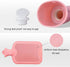 Drizzle Classic Rubber Hot Water Bottle - 2L Pink with Cute Panda Knitting Set for Pain Relief and Warmth