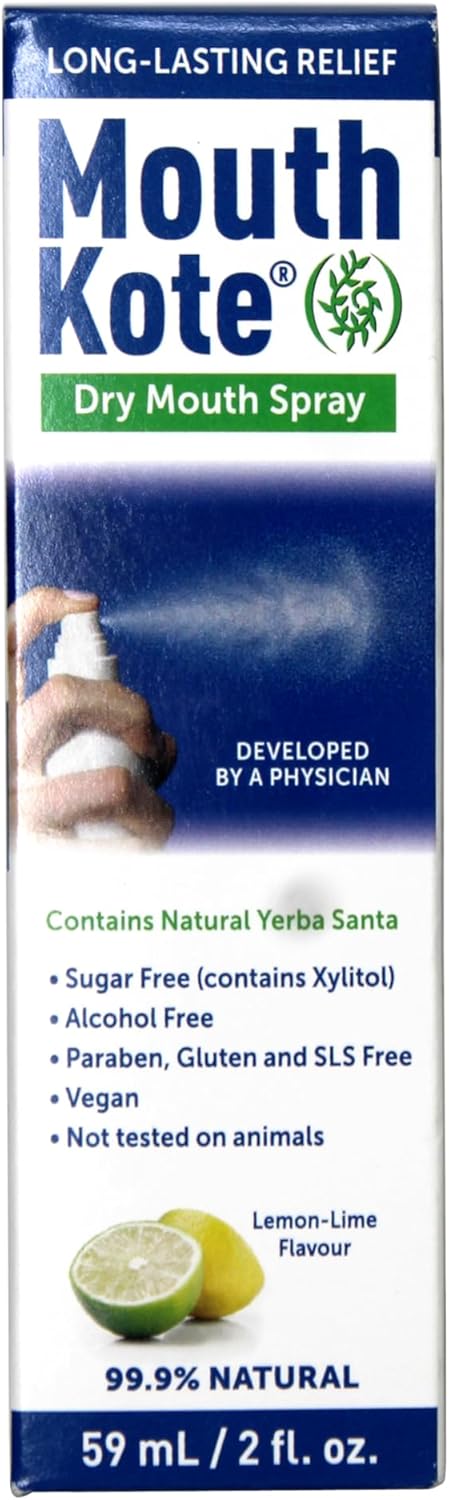 MouthKote 2 OZ 3 Pack Mouth Kote Dry Mouth Spray, Sugar Free, Long-Lasting Relief, Lemon-Lime, FL