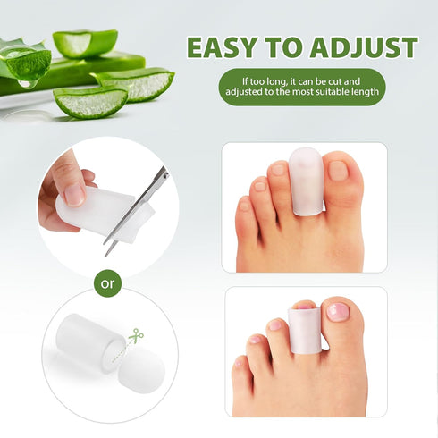 Silicone Toe Protectors - 12 Pack Gel Toe Sleeves with Aloe Vera for Pain Relief and Protection