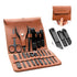 Nail Clipper Set - 16 Pieces Stainless Steel Manicure Kit for Men, Pedicure Kit with Brown Leather Case