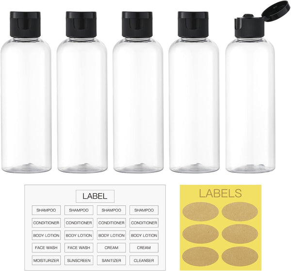 LISAPACK 3.4 oz Travel Bottles for Toiletries, TSA Approved Plastic Containers for Shampoo Conditioner, Leak Proof Mini