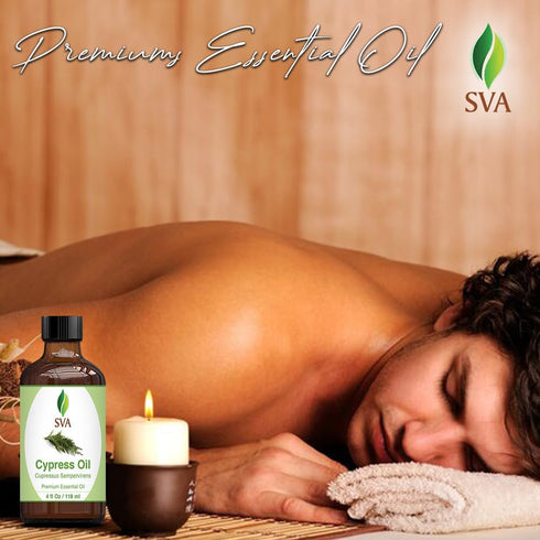 SVA Cypress Oil, 4oz (118 ml), Premium Essential Oil with Dropper for Skin Care, Hair Care, and Aromatherapy