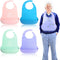 mekueeex 4 pieces adult bib Large silicone adult bibs with crumb catcher, adjustable