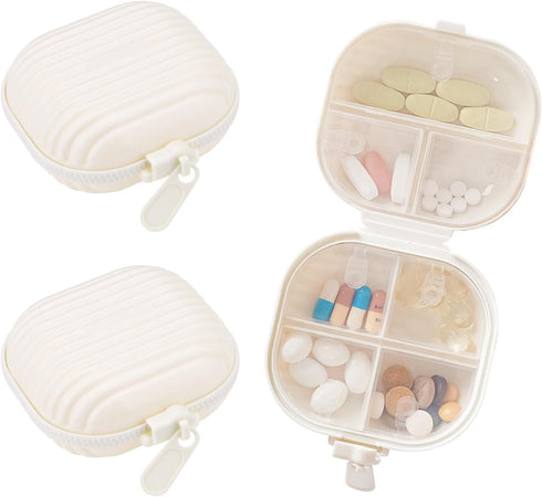 Sekonow 3 Pack Travel Pill Organizer, 7 Compartments Cute Portable Pill Case Small