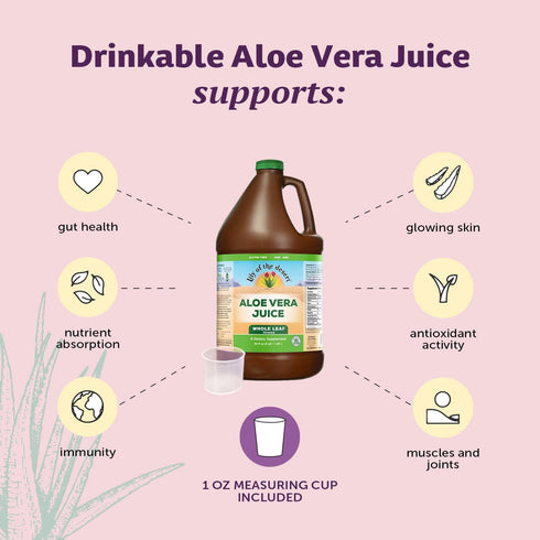 Lily Of The Desert Aloe Vera Juice - Whole Leaf Filtered Drink - Non-GMO Aloe Juice for Gut Health, 64 Fl Oz