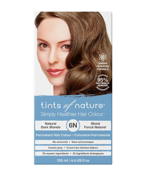 Tints of Nature 6N Natural Dark Blonde Permanent Hair Dye, 4.4 fl oz, Ammonia-Free, Nourishes Hair & Covers Greys