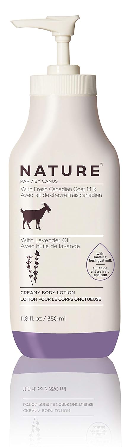 Nature by Canus Lavender Goat Milk Body Lotion, 11.8 oz, Creamy Moisturizer for Sensitive Skin