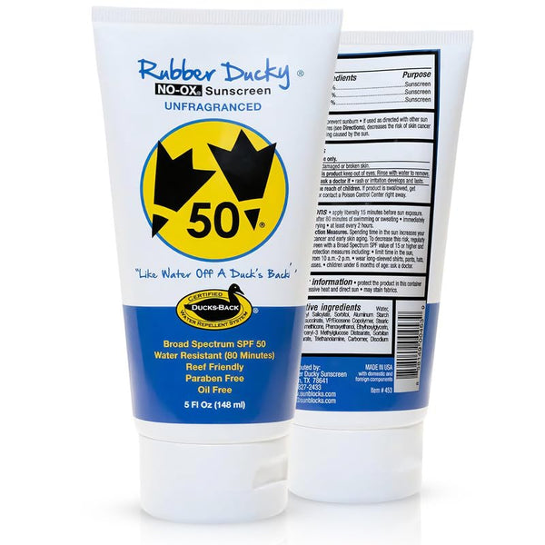 Rubber Ducky Vitamin E Sunscreen with SPF 50, Water-Resistant Broad Spectrum Lotion for Face and Body (2pcs., 5oz)