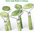 kimkoo 3 in 1 Jade Roller and Gua Sha Kit, 100% Real Natural Jade Stone Facial Massager Tool for Anti Aging