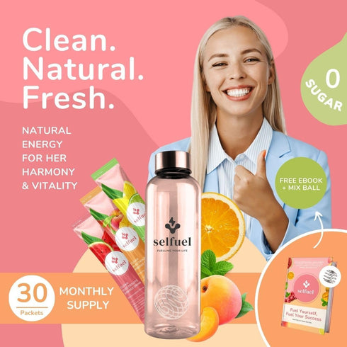 Energy Drink Powder for Women, Clean Energy + Hydration, Low-Calorie Daily Fuel Packets, 30 pack