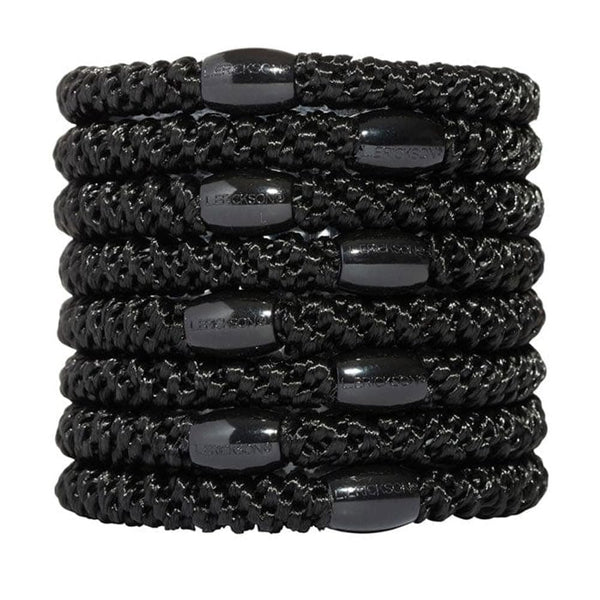 L. Erickson Grab & Go Ponytail Holders, Set of Eight, Black - Exceptionally Secure with Gentle Hold