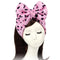 Shintop Women Fashion Soft Carol Fleece Bowknot Makeup Shower Elastic Hair Band (Pink)