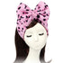 Shintop Women Fashion Soft Carol Fleece Bowknot Makeup Shower Elastic Hair Band (Pink)