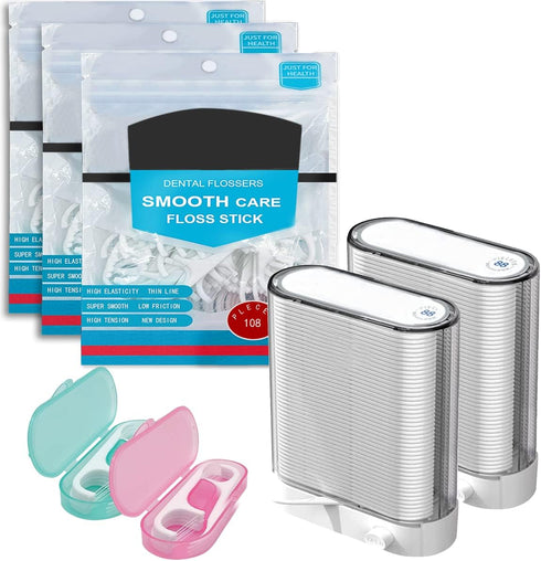 Dental Floss Holder, Pop-up Floss Box Automatic Tooth Picks Dispenser, Portable Flossers for Adults with Travel Case