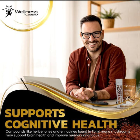 Mushroom Powder, 25 in 1 Mushrooms Lions Mane Powder Organic - 2000mg - 120 Servings, Superfood Mushrooms