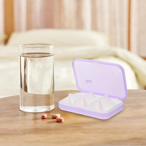 IDEANATEGRATE 7-Day 6 Travel Pill Organizer Portable Weekly Medicine Case Compartments Compact Plastic Holder