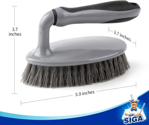 MR.SIGA Heavy Duty Scrub Brush - 2-Pack Cleaning Brush with Comfortable Grip for Bathroom, Shower, Sink, Floor