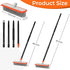 MAVRIZ Stainless Steel Concrete Brush with Long Handle - Heavy Duty Deck Brush for Concrete Cleaning, Outdoor Broom