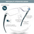 AQWANO Blue Light Blocking Computer Reading Glasses 5 Pack, Clear Frame Rimless Readers for Women Men, Lightweight