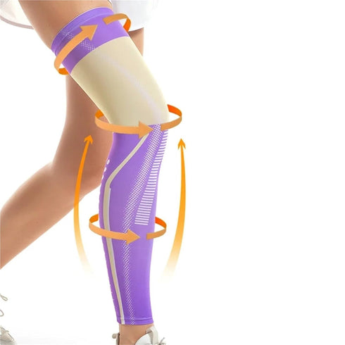 PAKHUDB 2PCs Men(PurpleYellow-1PCS,8/10) Calf Compression Sleeves Compression Leg Sleeves Full Length for Running