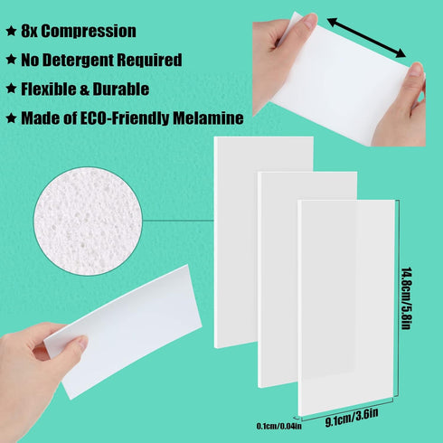 200 Pack Eraser Sheets Disposable Cleaning Sponge Thin Melamine Foam Sponge Wipes for Bathroom Kitchen Dish Furniture,