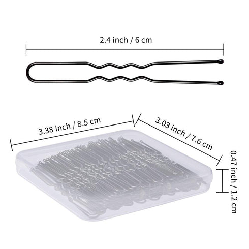 U Shaped IKOCO Hair Pins for Women's Ballet Buns, 2.4 inch with Storage Box