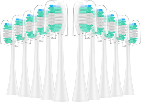 Replacement Toothbrush Heads 10 Pack - Compatible with AquaSonic Black Series, Vibe Series, Black Series Pro, Duo