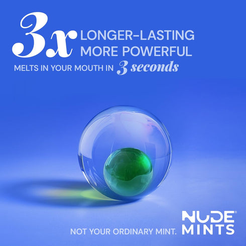 NUDE MINTS | Dual Action Liquid Capsules | Sugar Free Mint - Lasts 3X Longer - 3X Stronger - Extreme Bad Breath