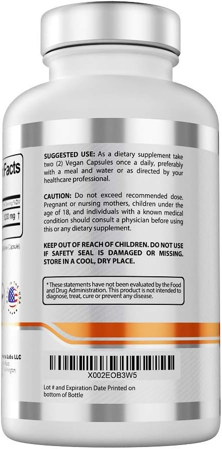 Smart Nutra Labs Premium Berberine HCL - 1200mg, 180 Vegan Capsules - 100% Pure Non-GMO, Gluten Free Supplement