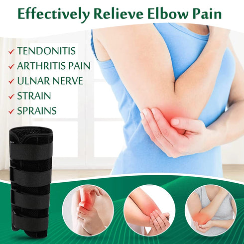 Elbow Splint Brace for Ulnar Nerve Entrapment, Night Support for Pain (L)