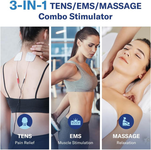 Alcedo TENS Unit + EMS Muscle Stimulator, Electric Rechargeable Pulse Massager, 41 Modes