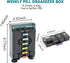 ONEUPIN 7 4 Weekly Pill Organizer Day Times a Day Large Pill Box Organizer with Drawer Designed Daily Pill Organizer