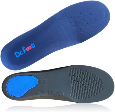 Dr. Foot Full Orthotics Shoe Insoles - Arch Support Inserts for Flat Feet, Over-Pronation, L - W10.5-12 | M9.5-11