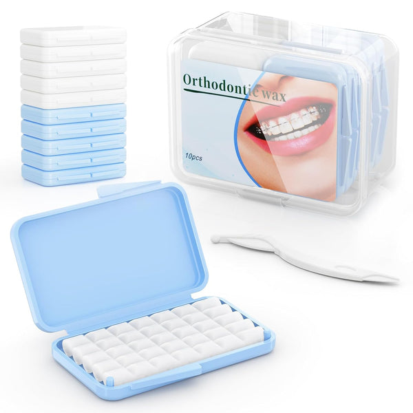 BVN Braces Wax Dental Wax: 10 Boxes Orthodontic Wax Strips for Braces Wearers