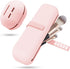 2 x Portable Cosmetic Bag with Adhesive Tape, Silicone Makeup Brush Holder & Sponge Holder, Light Pink