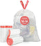 Holuwiso Pre-Separated 16-18 Gallon Trash Bags Drawstring, Clear, Size M, Tear Free Large