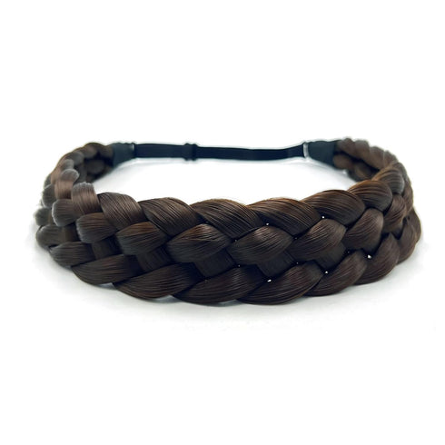 TOECWEGR 5 Strands Synthetic Hair Braided Headband Classic Chunky Wide Plaited Braids Multi Color Ladies Hair