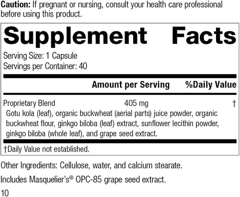 Standard Process Ginkgo Synergy - Whole Food Brain Health Supplement with Ginkgo Biloba & More - 40 Capsules