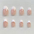 RikView French Press on Nails, Oval Glossy Fake Nails Short White False Nails Full Cover Prom Nails for Women and Girls