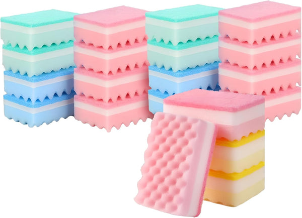 JyliRenz 20 Pack, The Third Generation Dishwashing Sponge, Scrub Sponge, The Wave Shaped