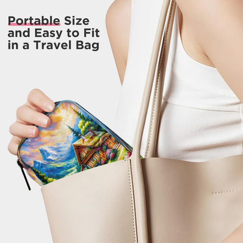 Skerhhux 7 Colorful Forest Spring Pill Case Travel Pill Organizer Weekly Day Portable with Zipper Medicine Box Pill