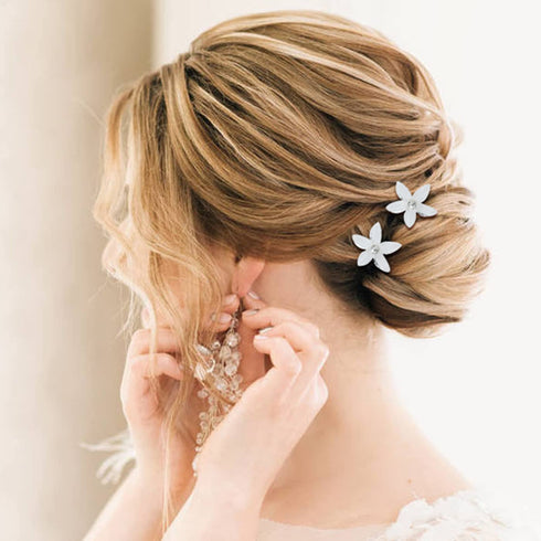 inSowni 128 Pack U-shaped Silver Pearl Flower Rhinestone Crystal Hair Pins + Spiral Twist Hair Clips for Brides, Women,